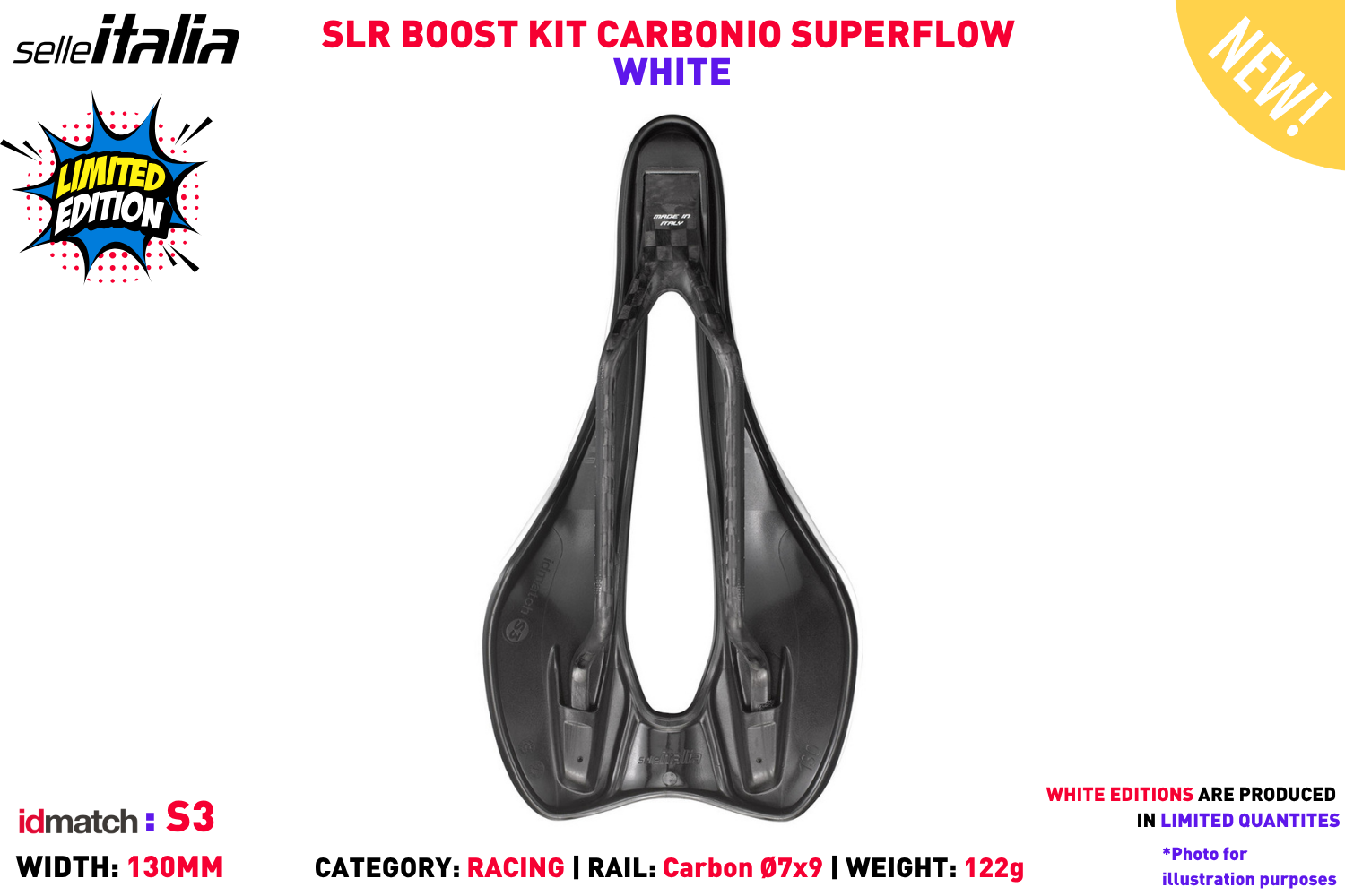 パーツ Selle Italia SLR BOOST 3D S3 SLR Boost 3D Kit Carbonio Superflow - S3 | Hup Leong Company | The